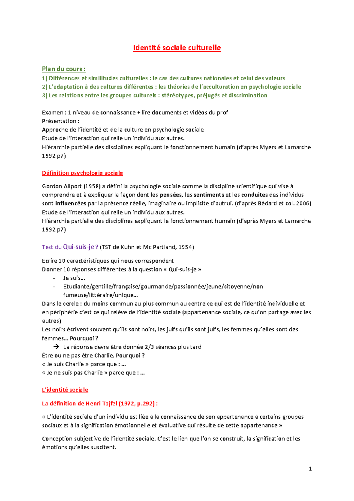 Identité sociale culturelle - Warning: TT: undefined function: 32 ...