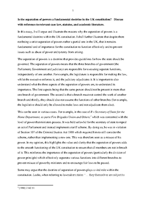 essay on separation of powers in india