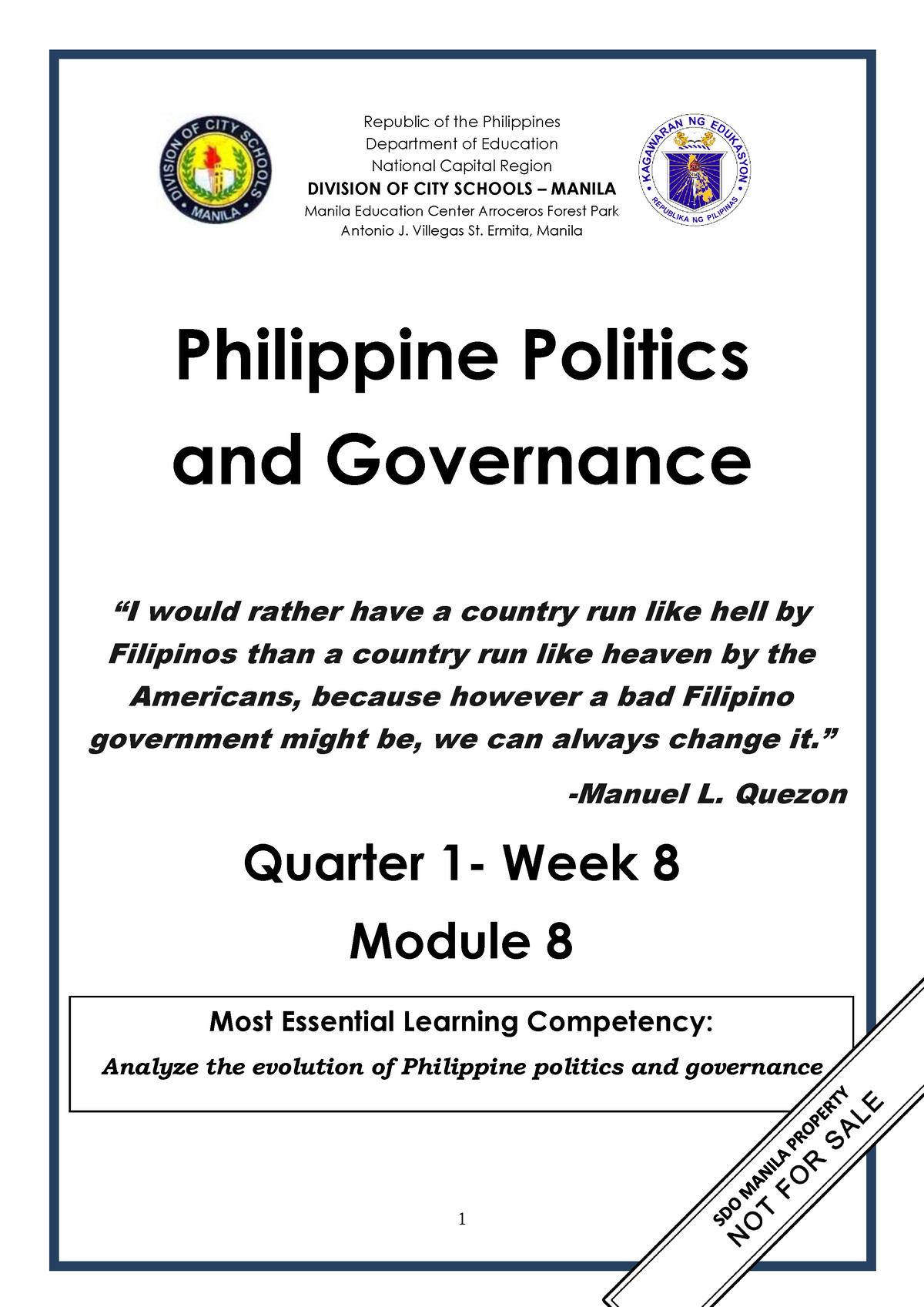 PPG Q1 Mod8 The Post War Government to Present - Philippine Politics ...