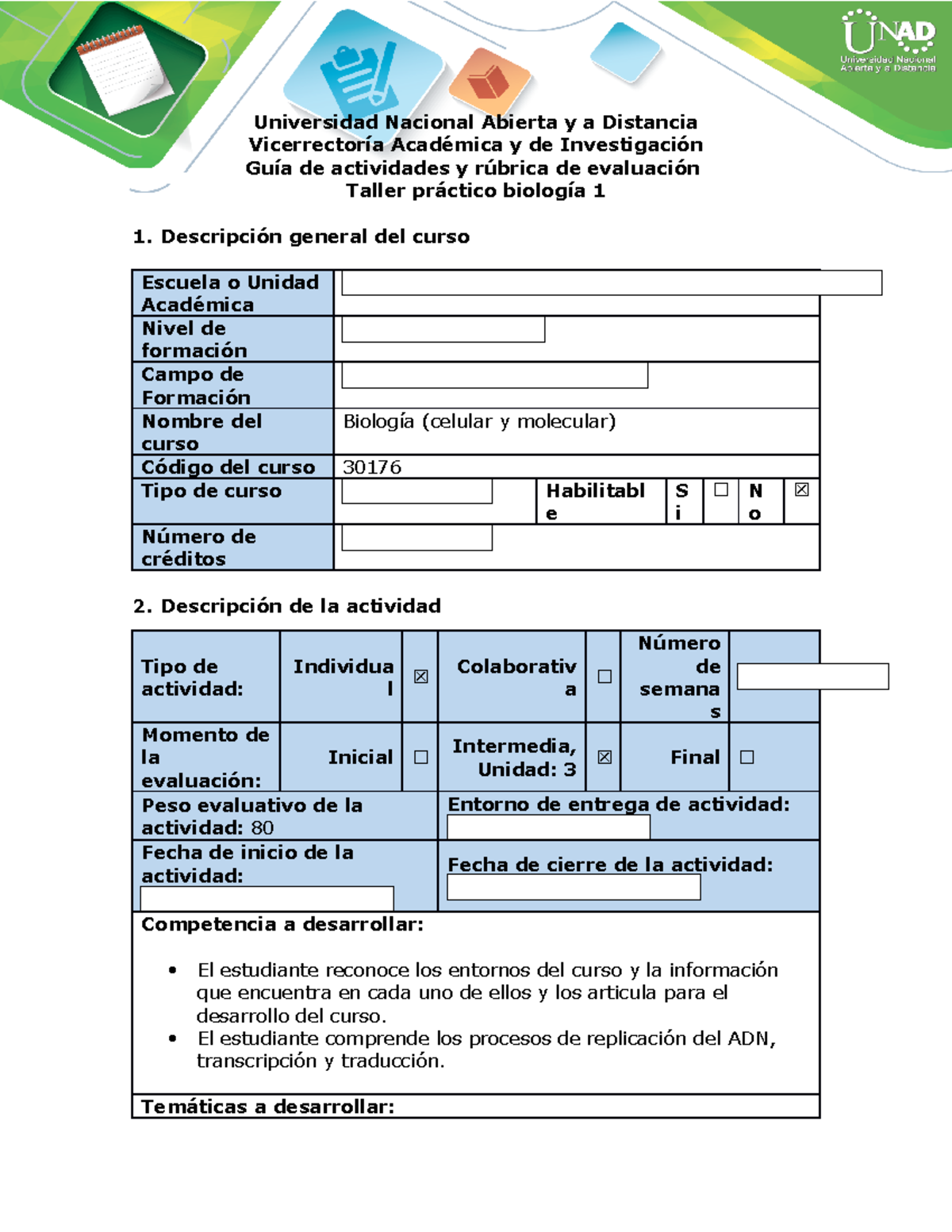 Universidad Nacional Abierta y a Distancia Universidad Nacional