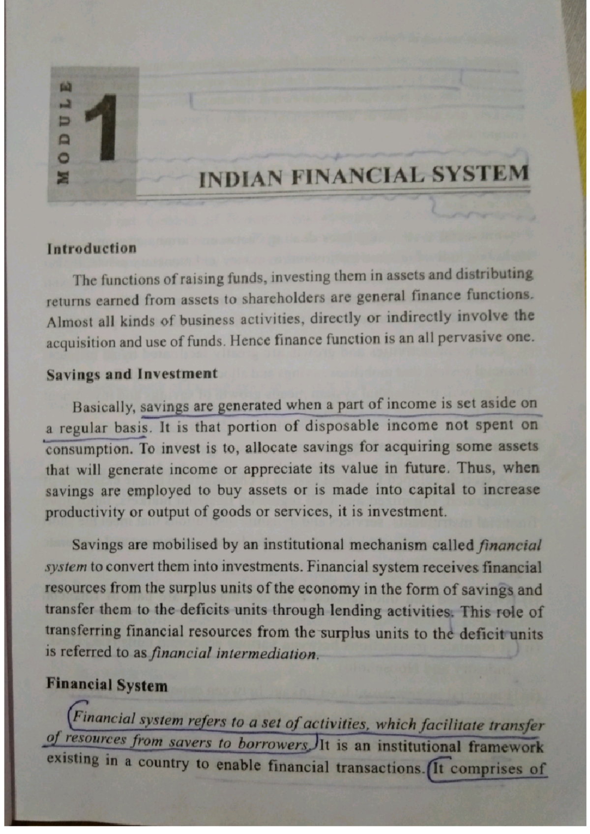 FMO 1 - It's lecture note - Financial Market operations - Studocu