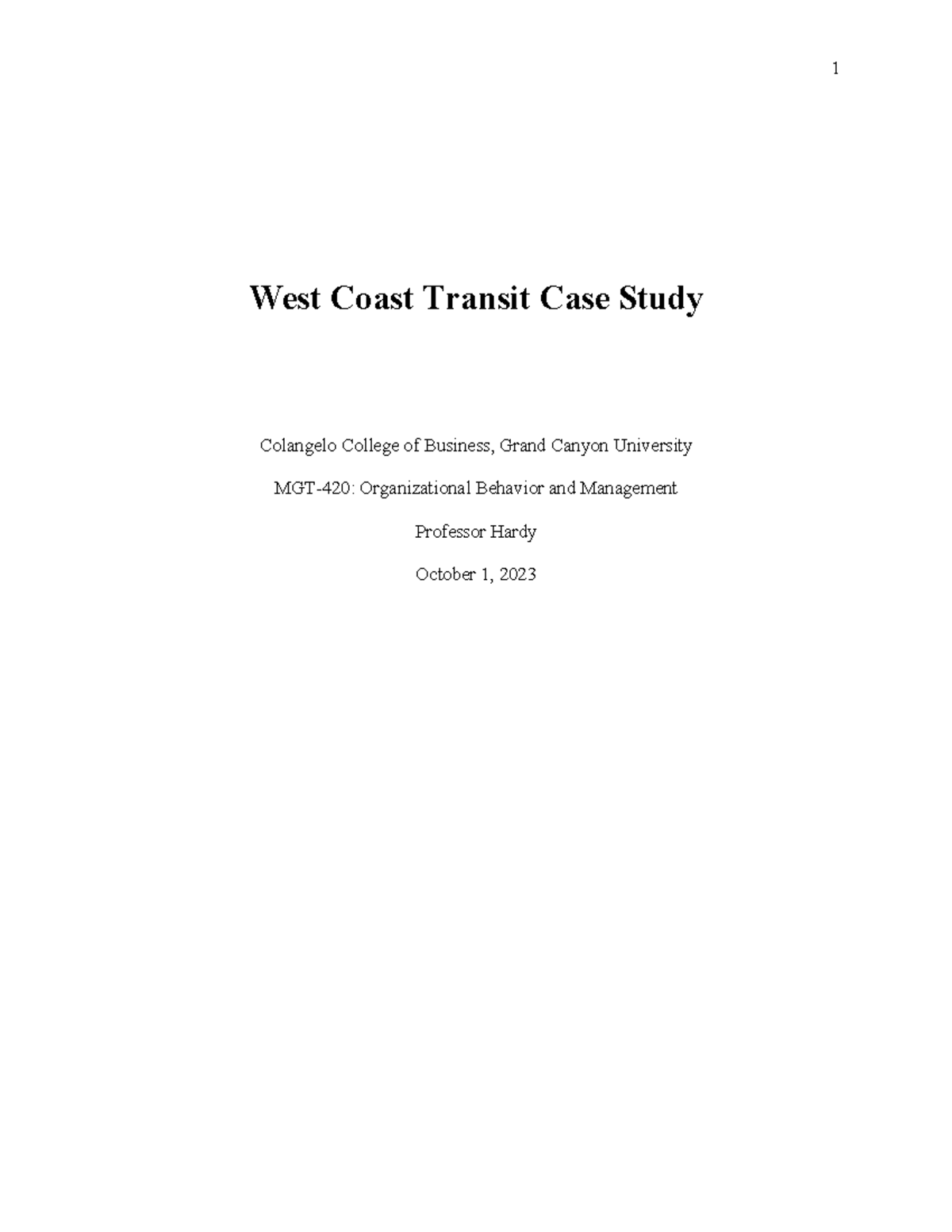 west coast transit case study online