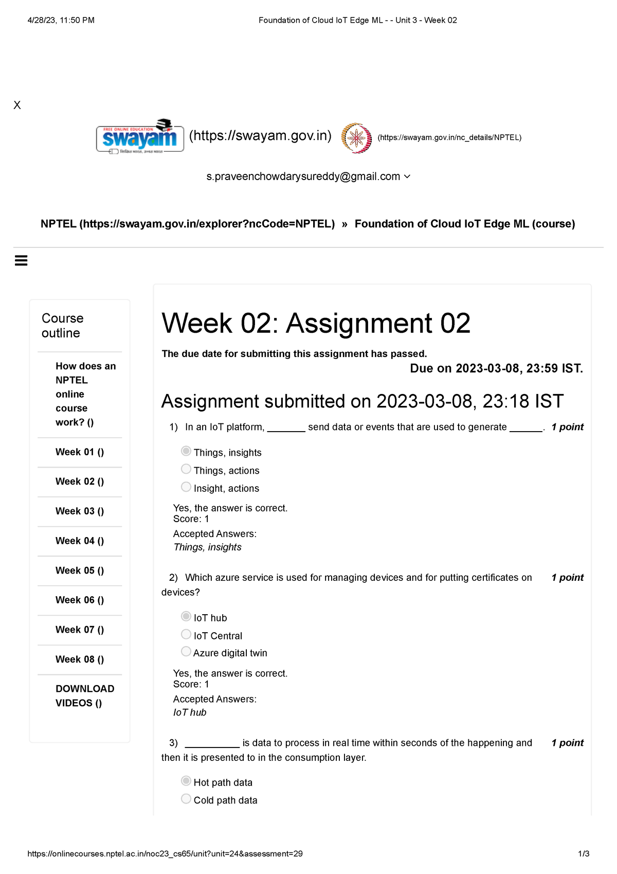 nptel week 5 assignment answers iot