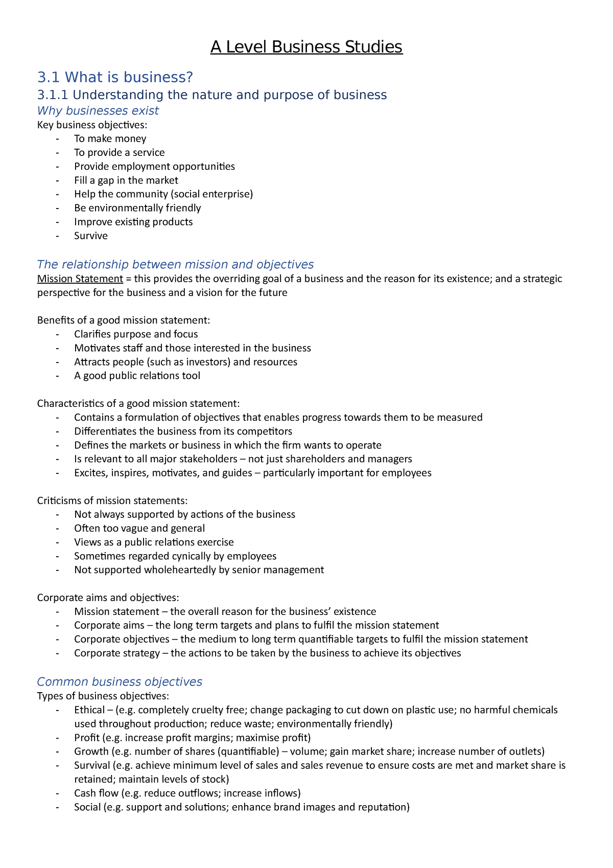 complete-business-revision-notes-a-level-business-studies-3-what-is