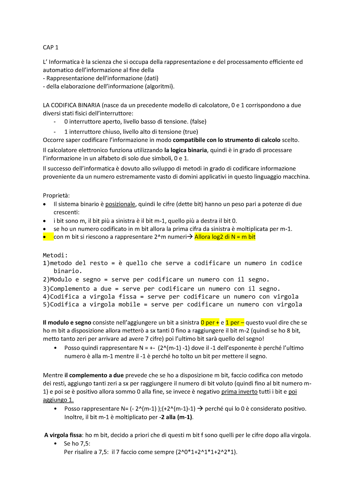 Informatica B Teoria (polimi) - CAP 1 L’ Informatica è La Scienza Che ...