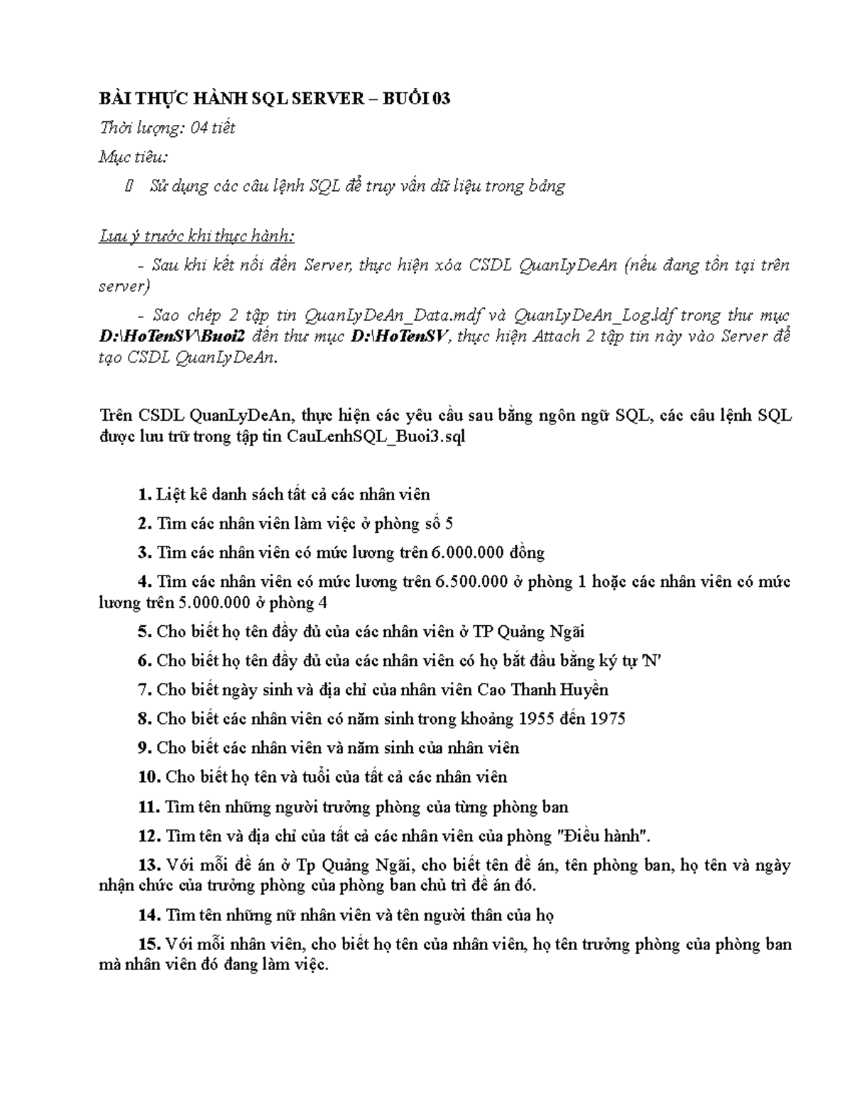 Bai Thuc Hanh SQLServer CD Buoi3 - BÀI THỰC HÀNH SQL SERVER – BUỔI 03 ...