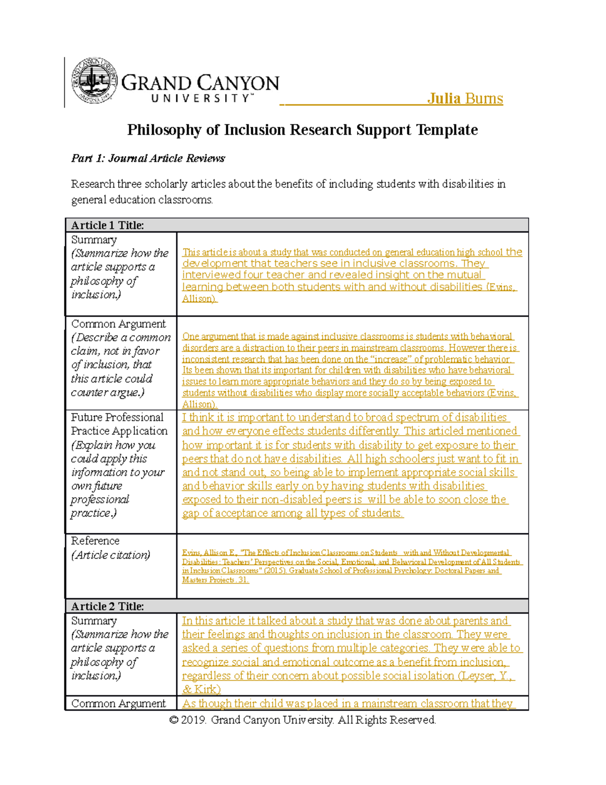 Spd 310 Philosophy Of Inclusion Research Support Template Julia Burns Philosophy Of Inclusion Studocu