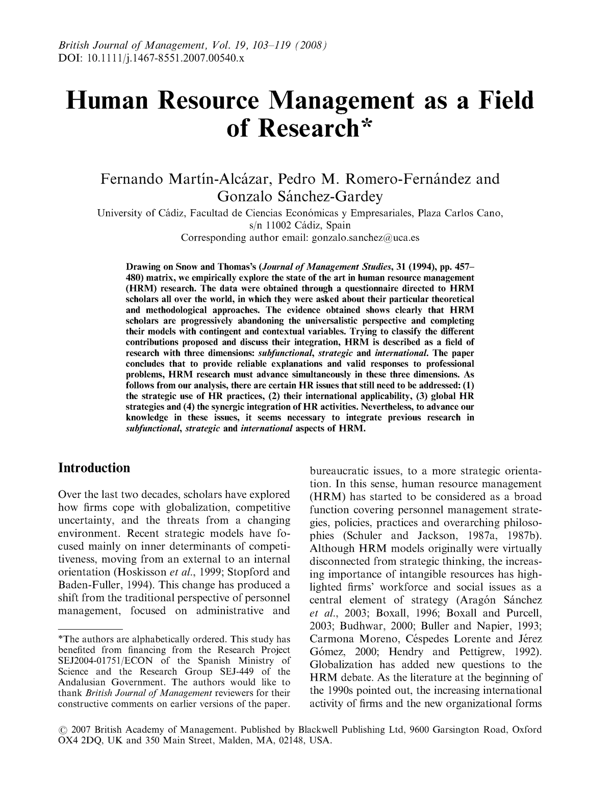 research questions in human resource management