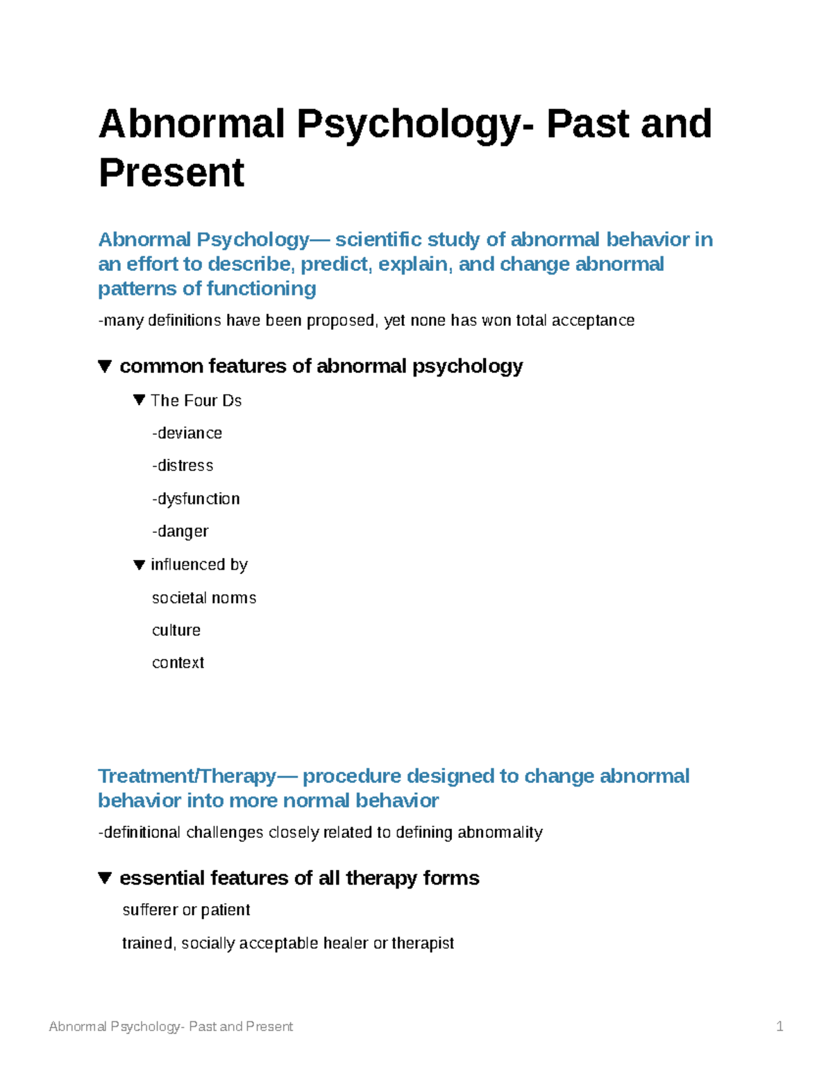 Abnormal Psychology- Past and Present - Abnormal Psychology- Past and ...
