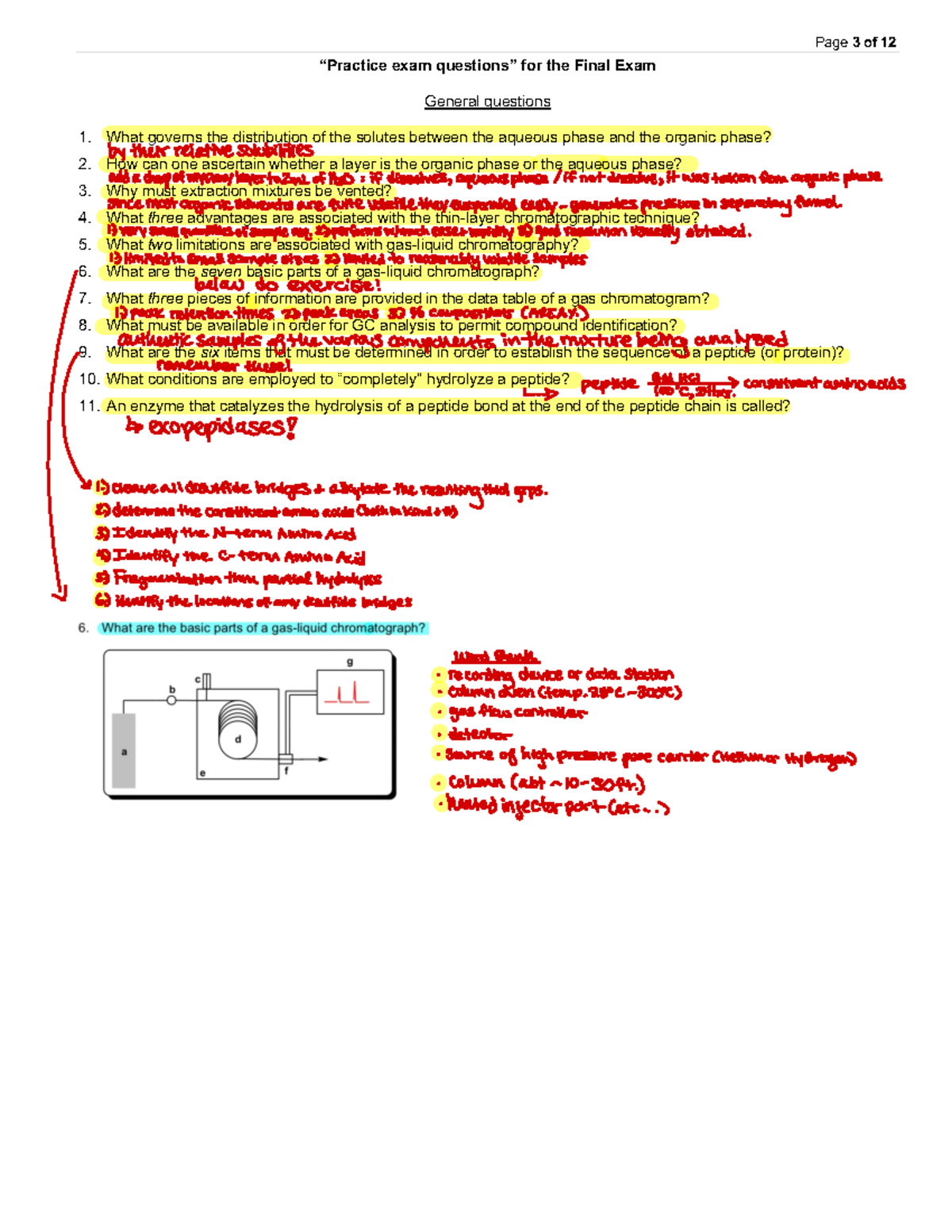 Organic Chemistry LAB final study guide filled out “Practice exam