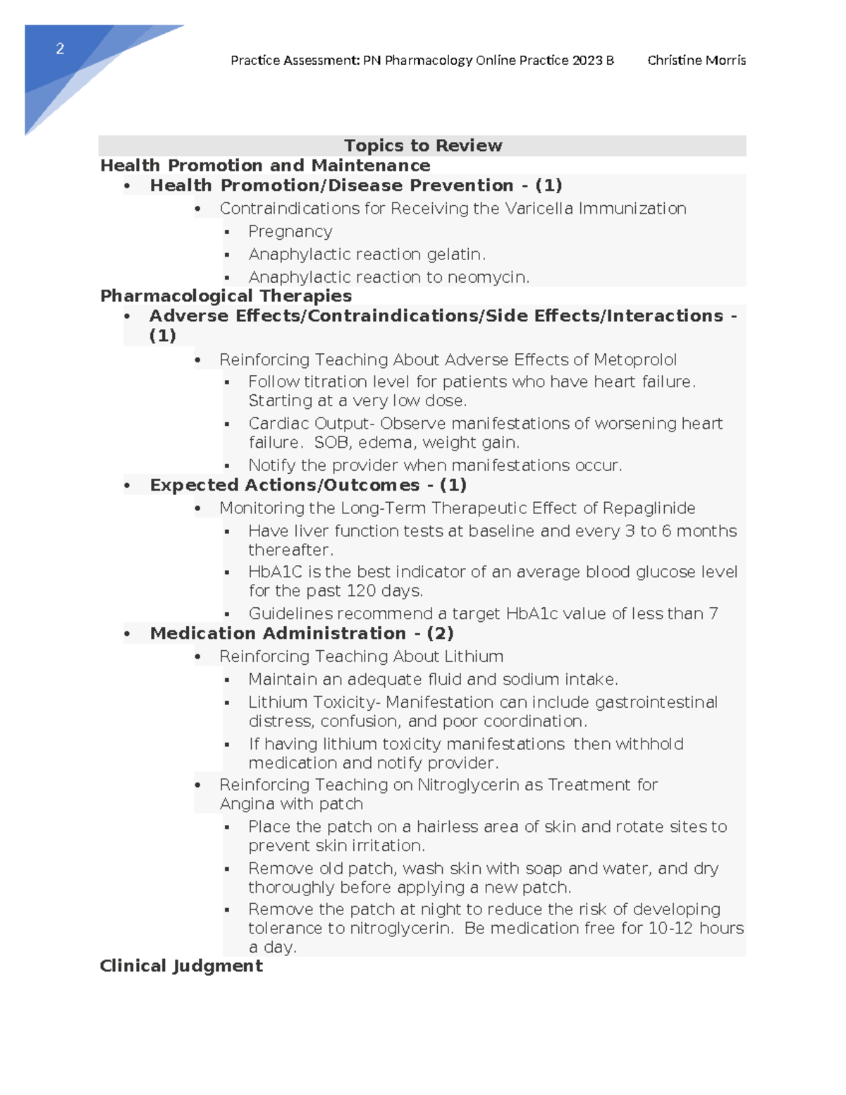 At practice pharmacology - 2 Practice Assessment: PN Pharmacology ...