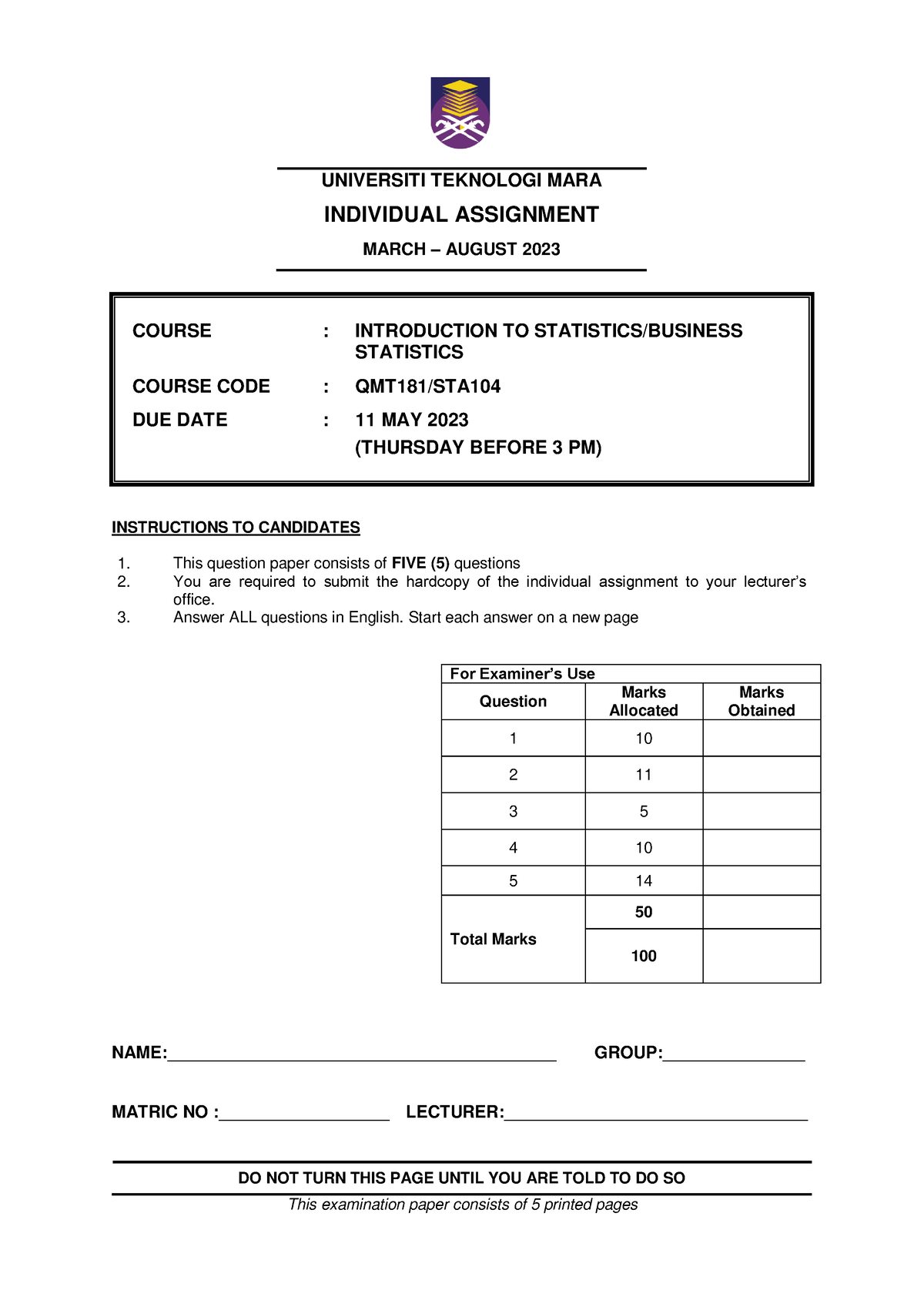 individual assignment sta108