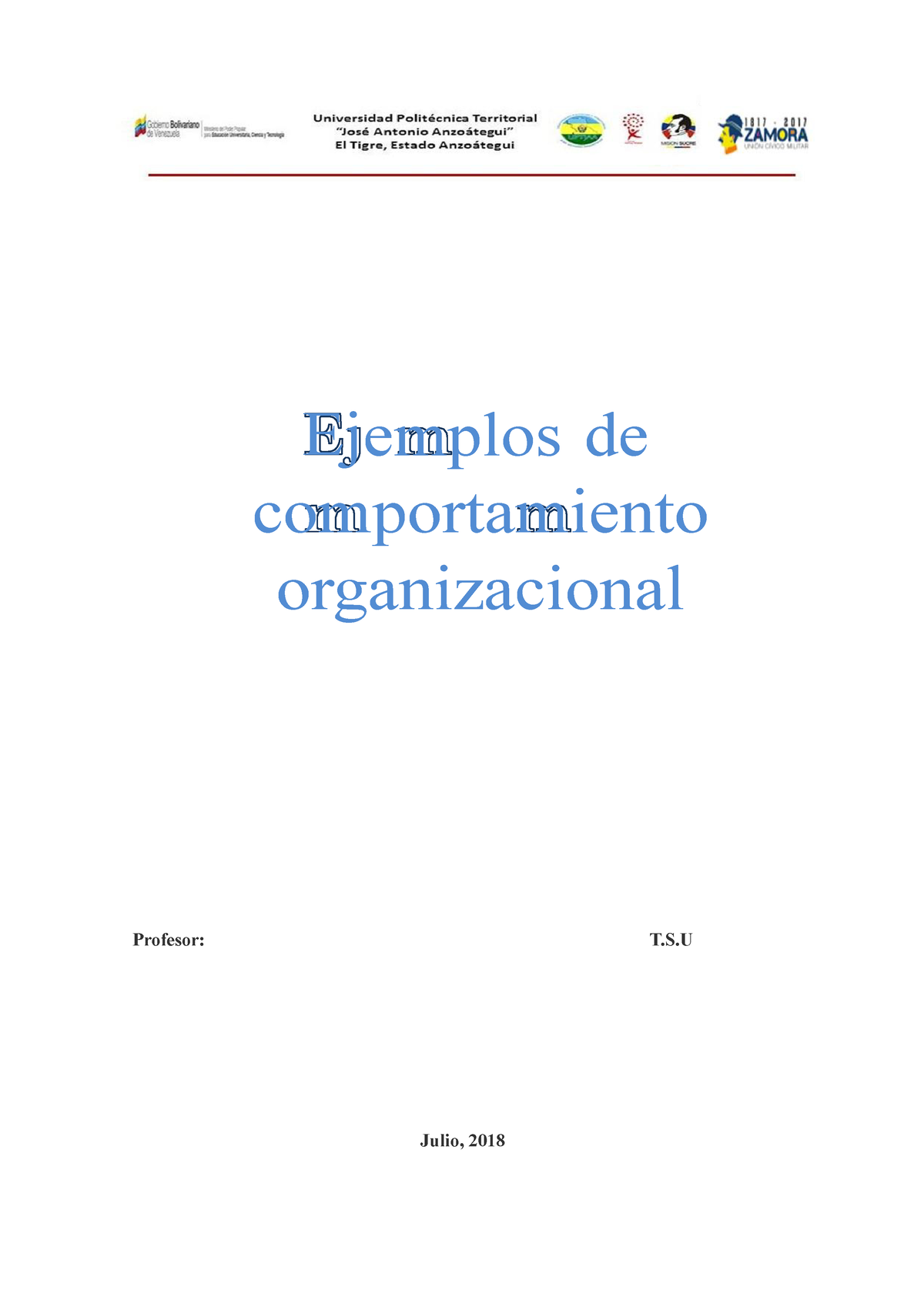 Ejemplos De Comportamiento Organizacional Ejemplos De Comportamiento Organizacional Profesor