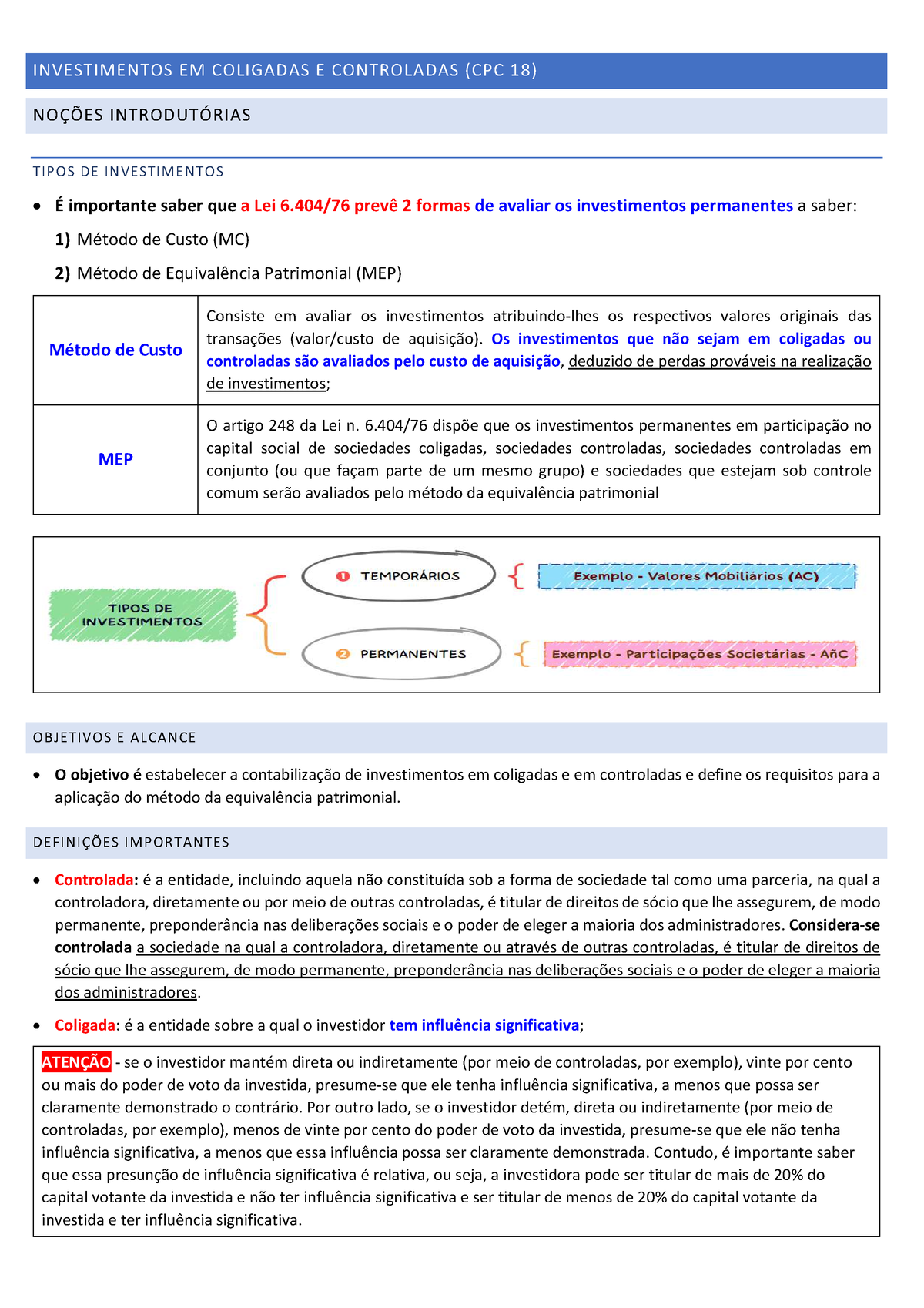 Contabilidade 2023 Equivalência Patrimonial Mep Investimentos Em Coligadas E Controladas 8623