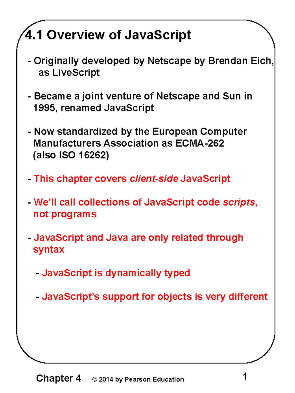 Chapter 4 - web development - 4 Overview of JavaScript - Originally ...