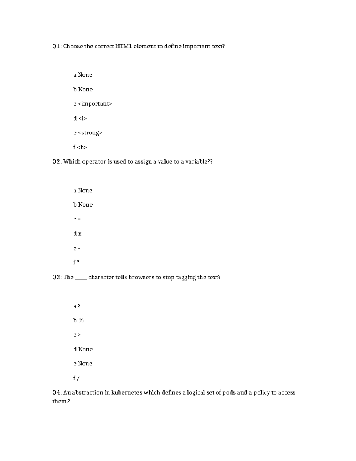 5 Chapter For Mabz Q1 Choose The Correct Html Element To Define