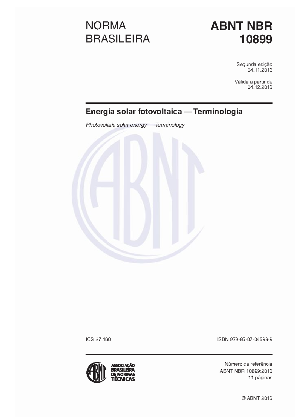 NBR 10899 - 2013 - normativa - Válida a partir de edição NORMA ABNT NBR ...