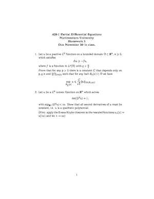 420-1 Partial Differential Equations Homework 1 - 420-1 Partial ...