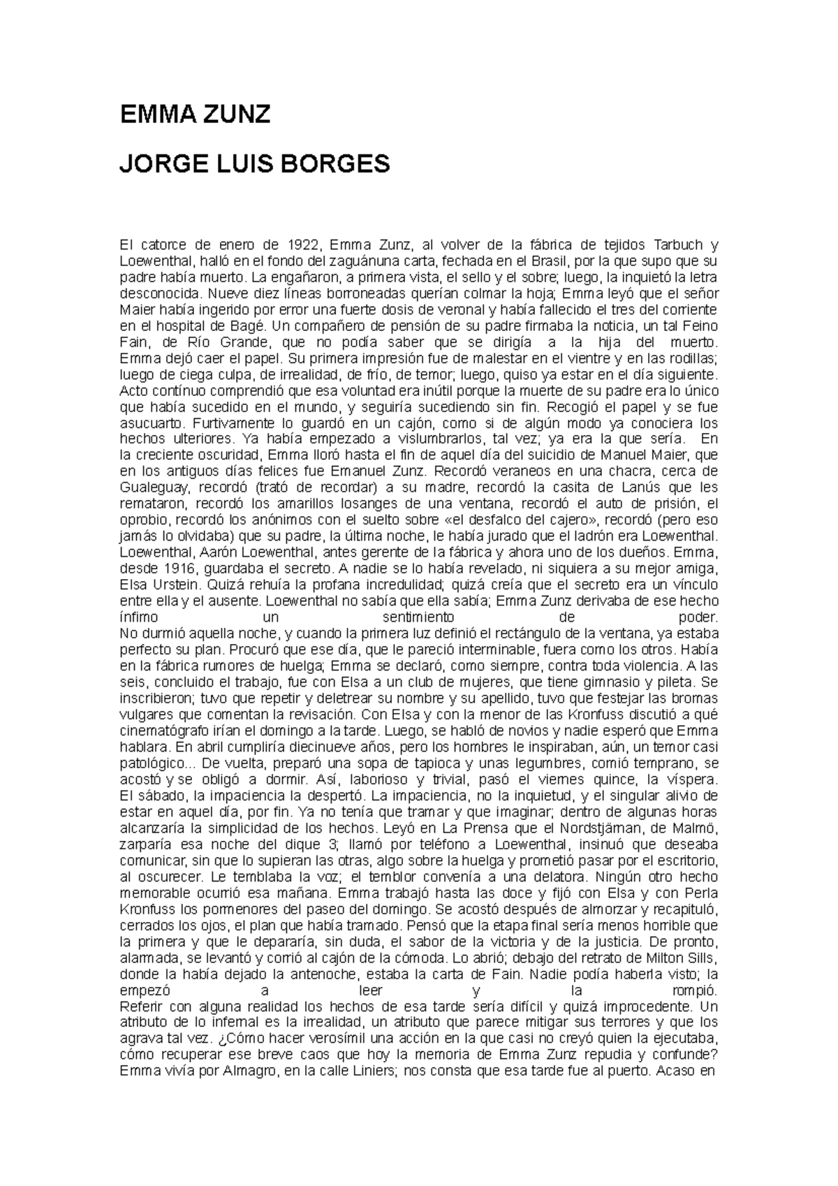 Emmazunz texto libro EMMA ZUNZ LUIS El catorce de enero