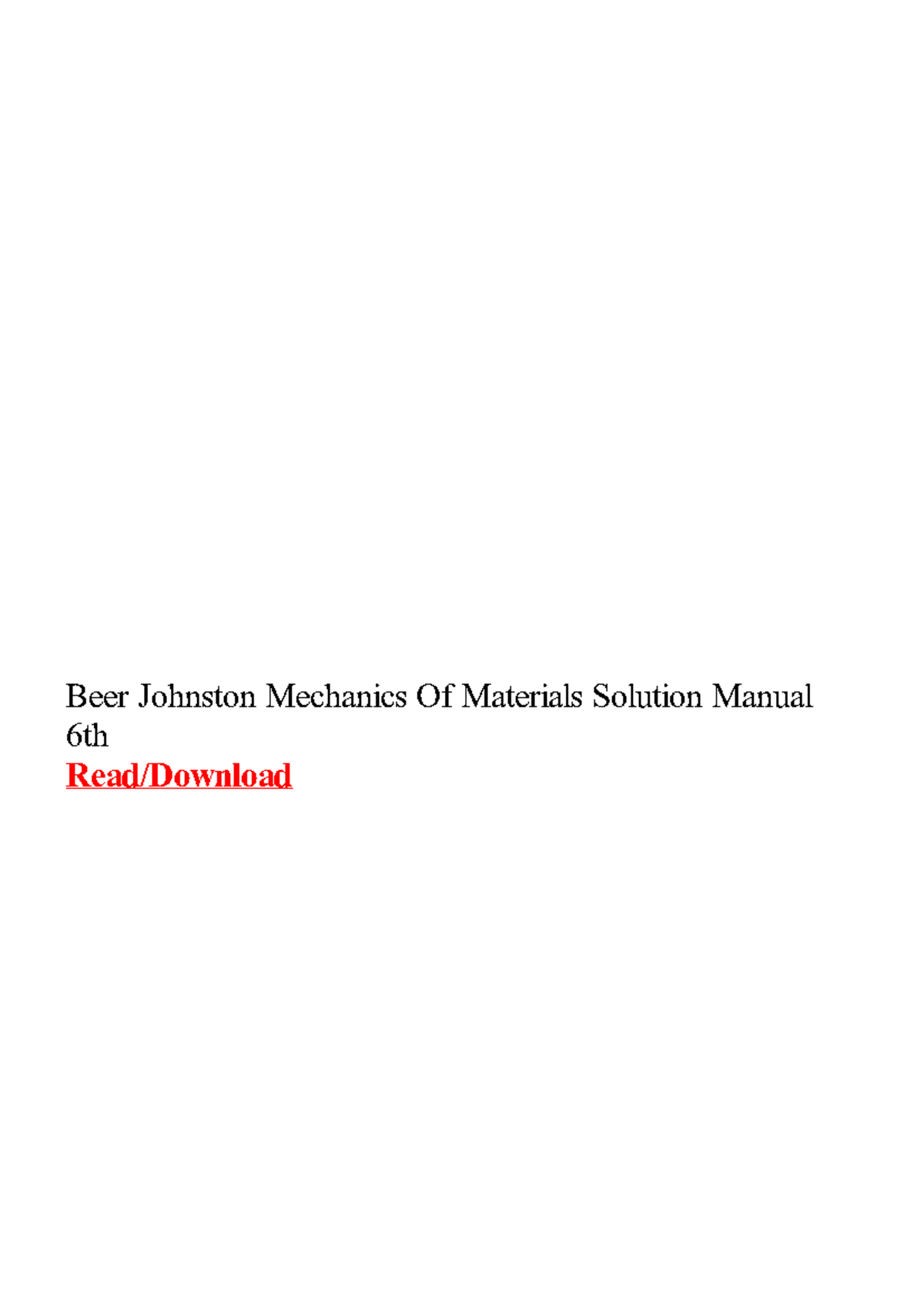 Solution Mechanics Material Beer Johnston Mechanics Of Materials