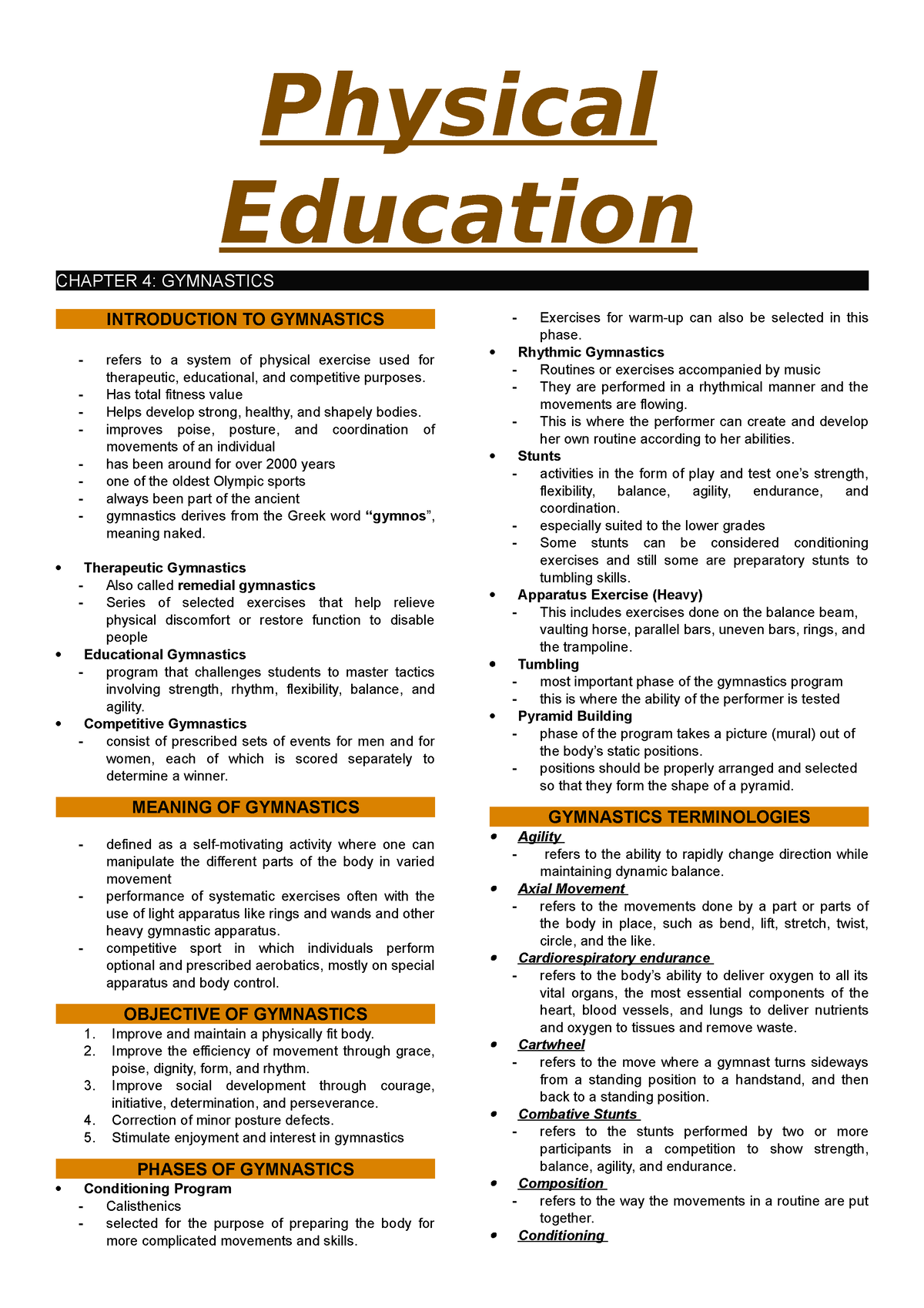 aqa a level pe coursework examples gymnastics