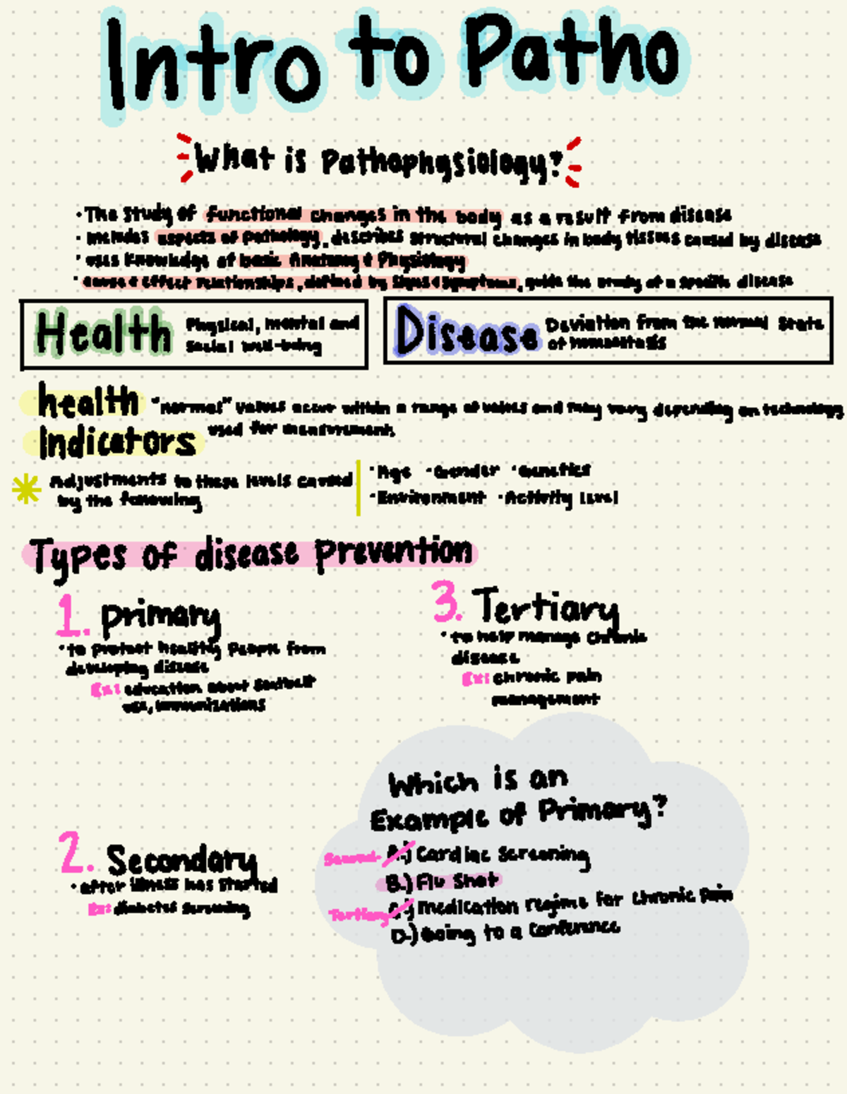 Intro To Pathophysiology - Intro to Paths = What is pathophysiology ...