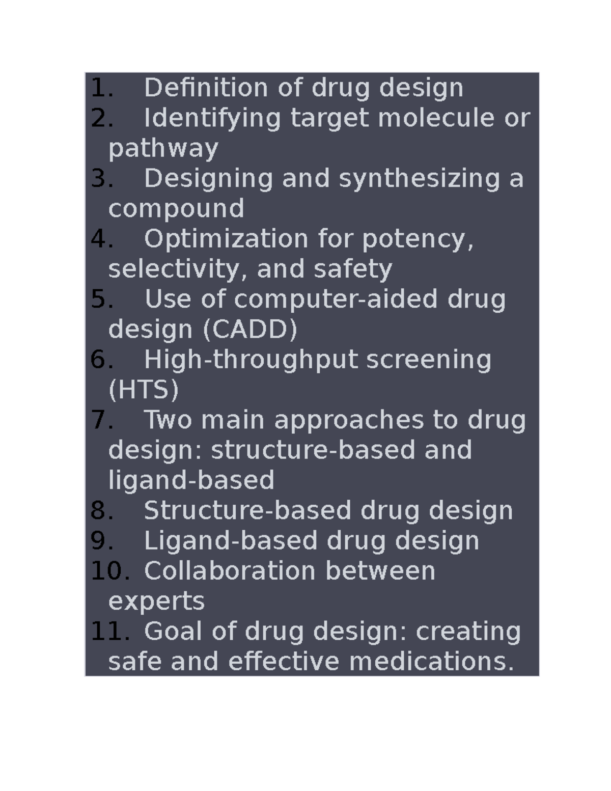 Drugdesign Drug design full notes Definition of drug design