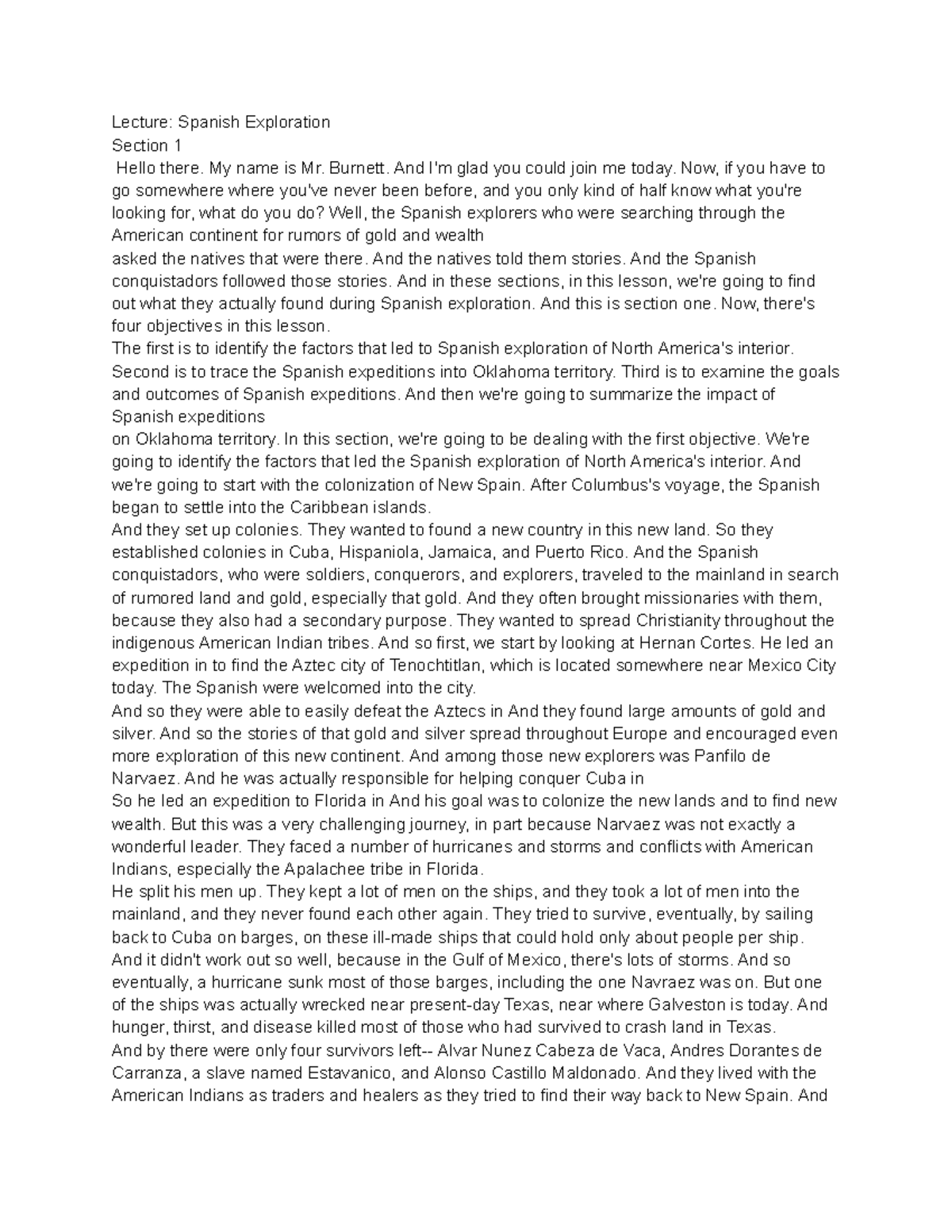 Kami Export Spanish Exploration Lecture Spanish Exploration