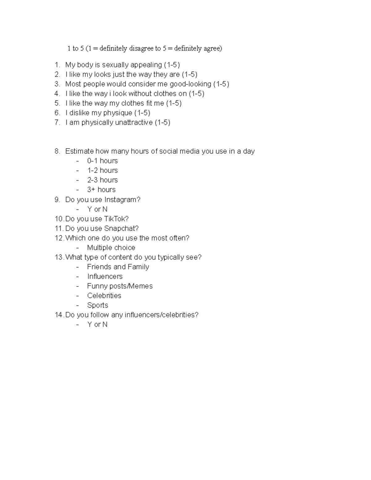 Lab 8 Research questions-2 - 1 to 5 (1 = definitely disagree to 5 ...