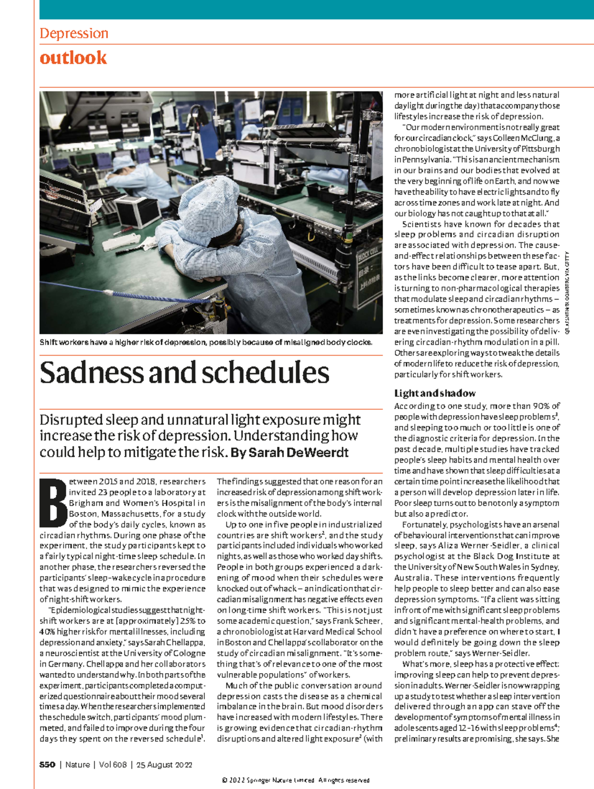 Depression - science journal Nature - B etween 2015 and 2018 ...