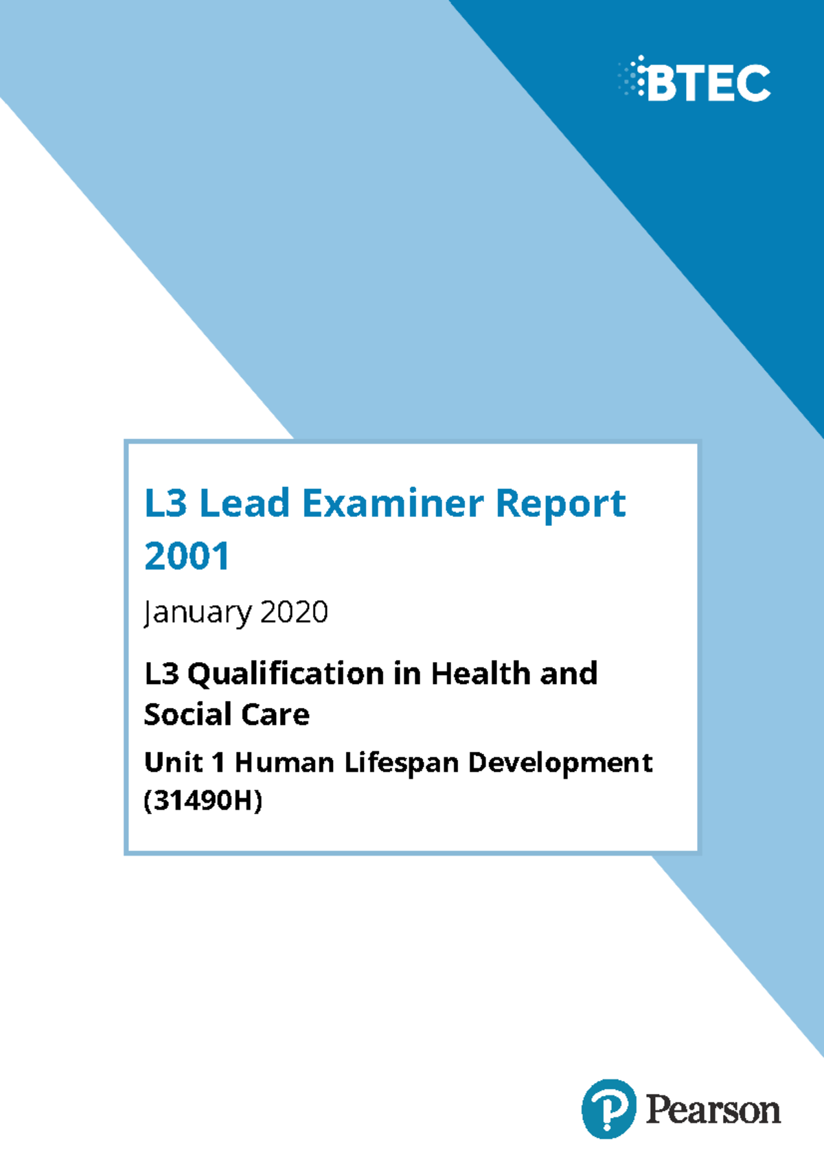 10th january examiners report - L3 Lead Examiner Report 2001 January ...