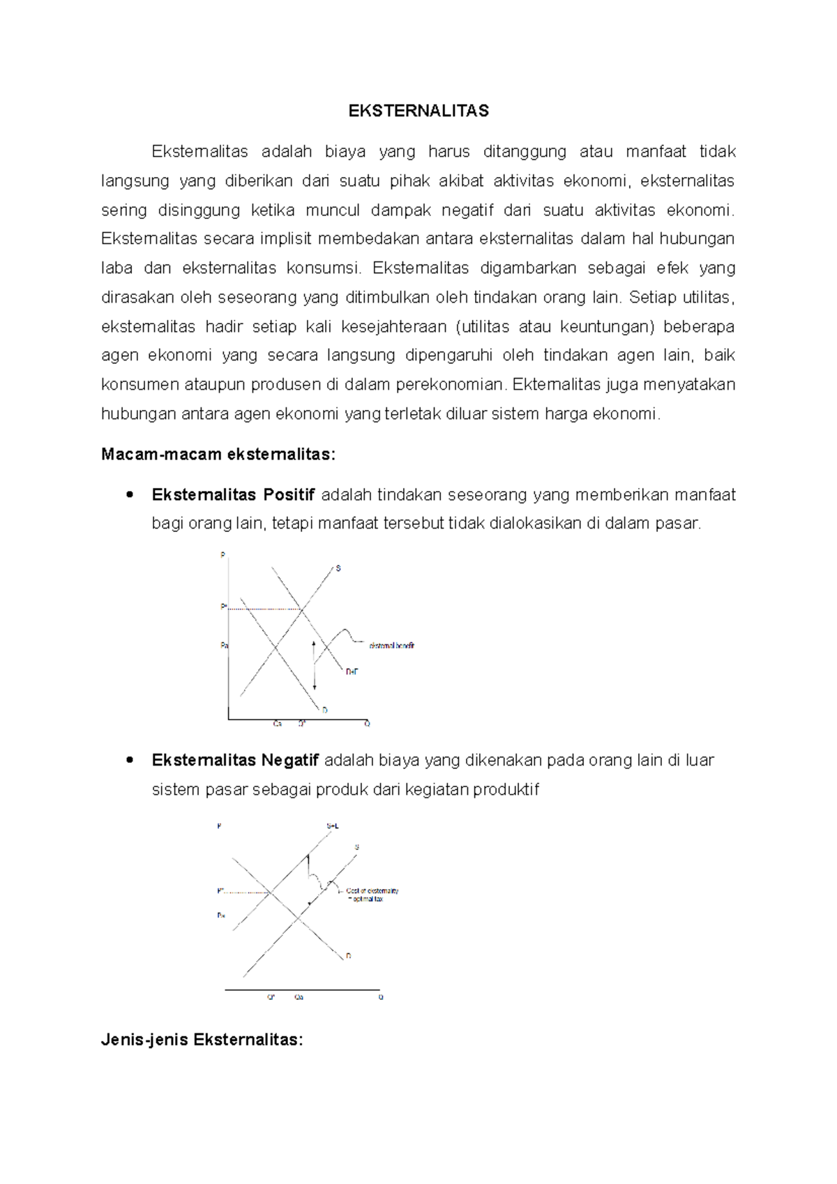 Pengertian Eksternalitas - EKSTERNALITAS Eksternalitas Adalah Biaya ...