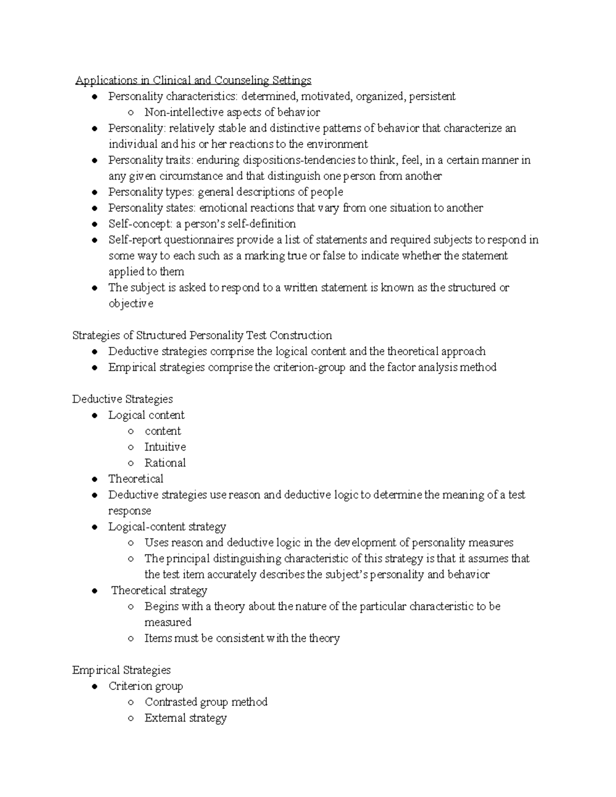 Chapter 13-PSYC 406 Reading Notes - Applications in Clinical and ...