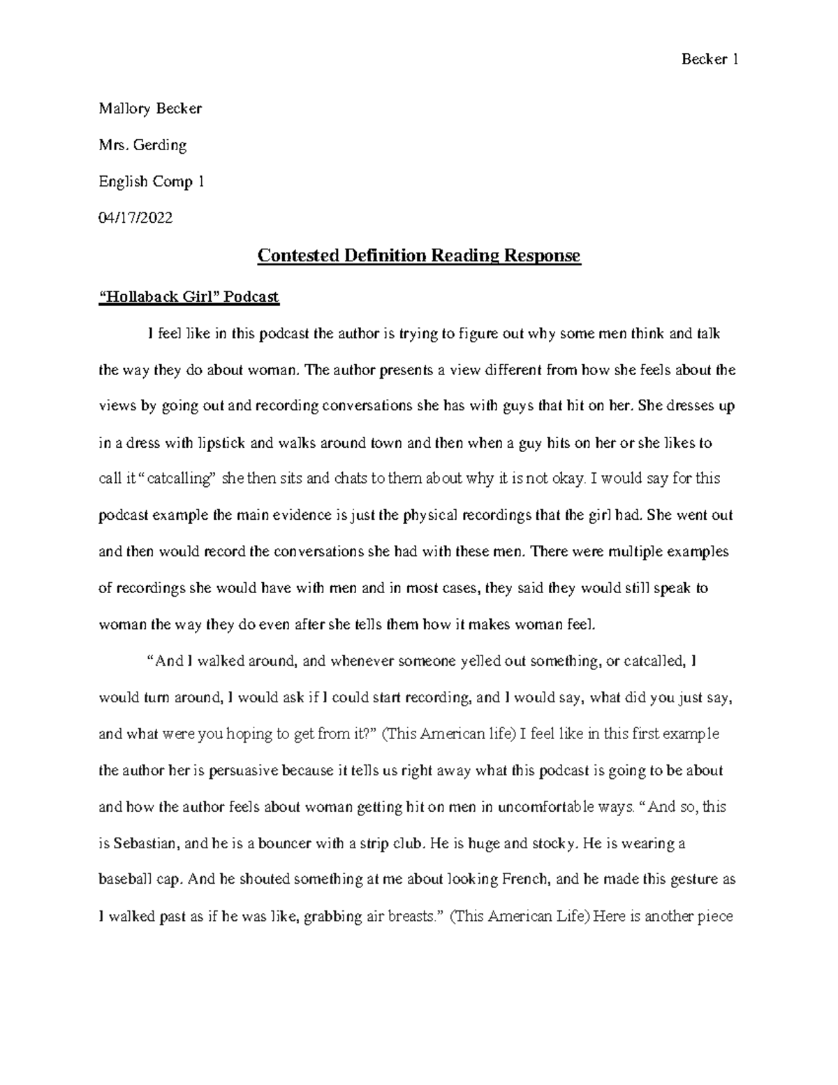 contested definition essay examples