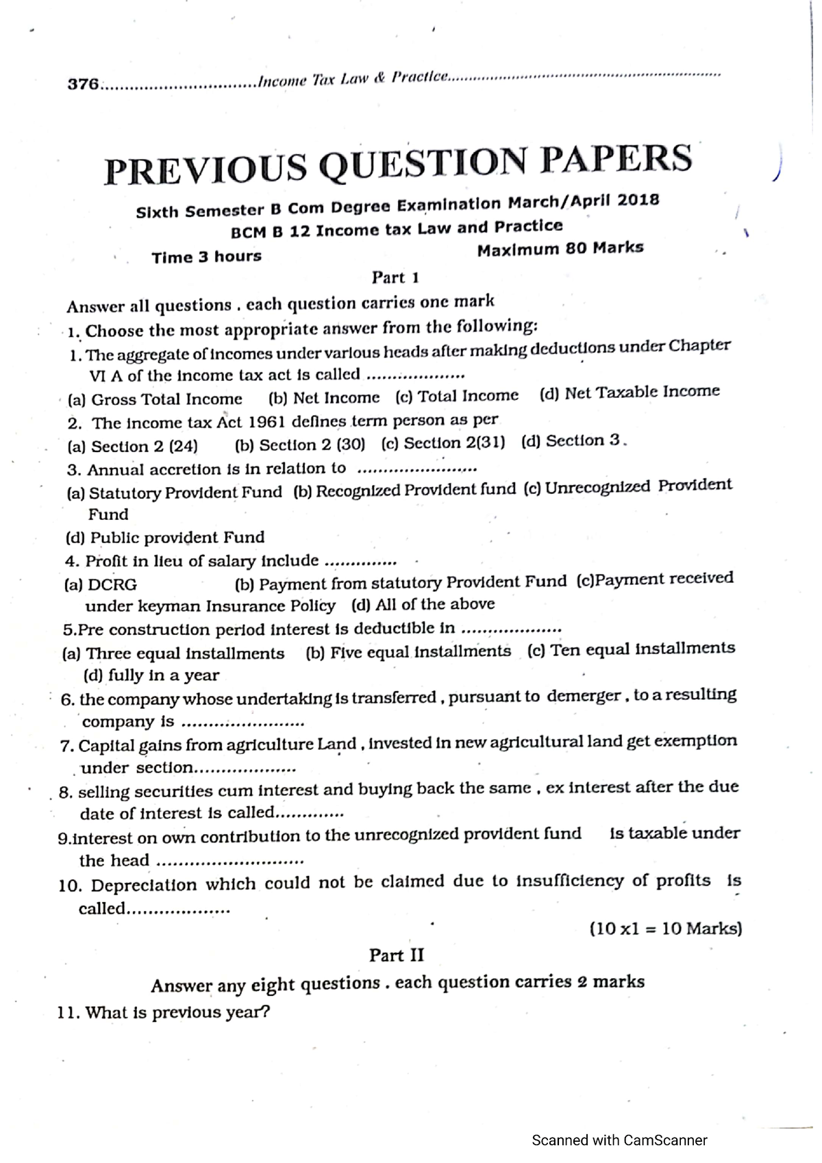 Income Tax Low And Practice Income Tax Law Practice And Planning Studocu