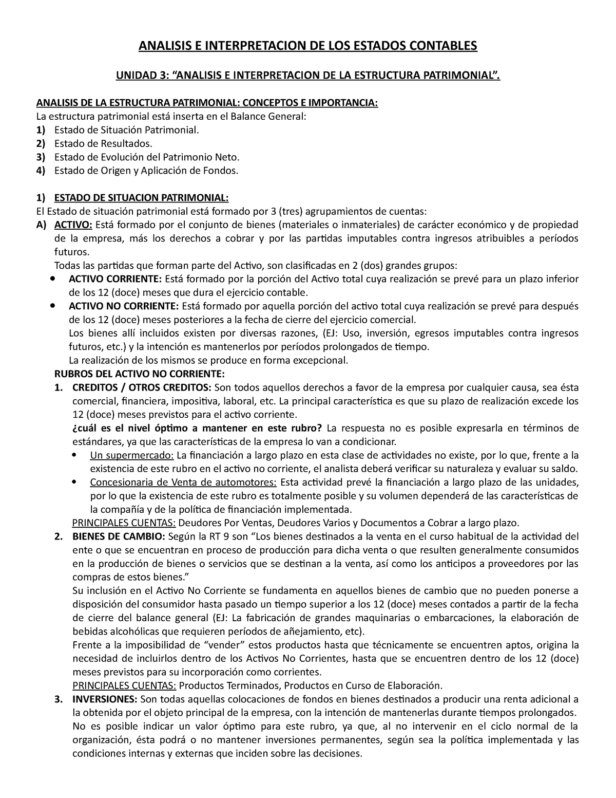 Unidad 3 Analisis E Interpretacion De Los Estados Contables Unidad 3 “analisis E 5623