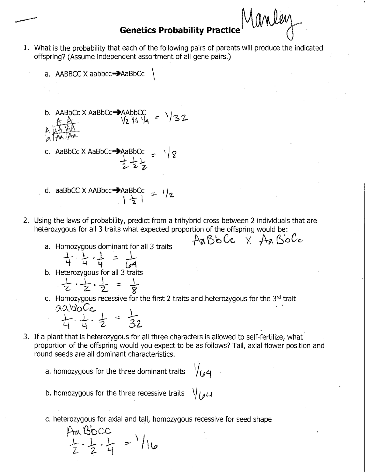 Key - Probability Practice Problems - Studocu