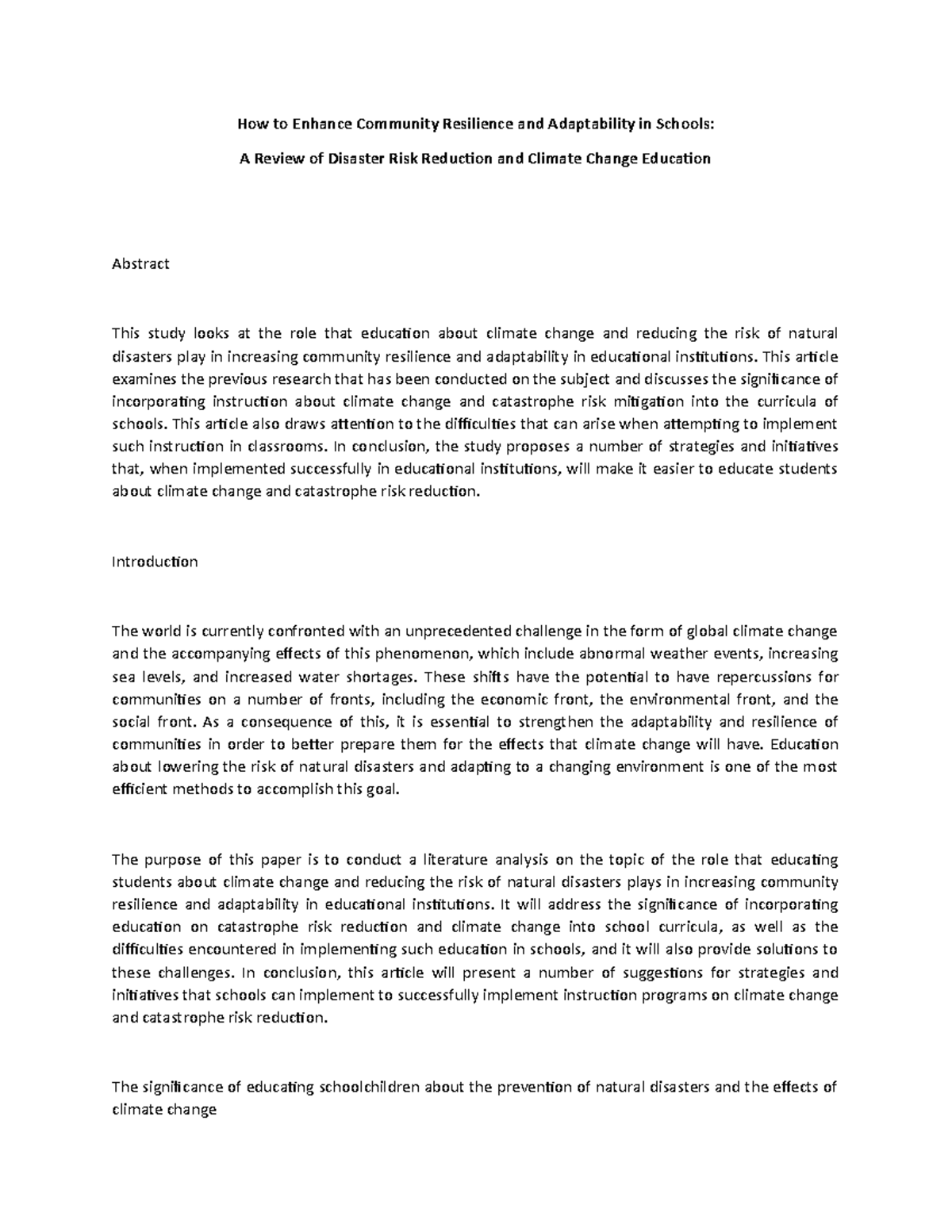 How to Enhance Community Resilience and Adaptability in Schools - This ...