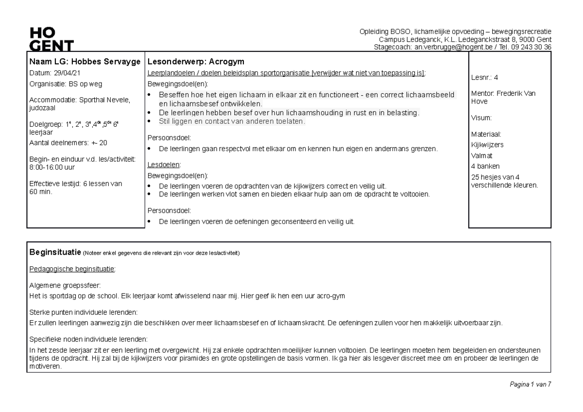 Les Acrogym lager onderwijs - Campus Ledeganck, K. Ledeganckstraat 8