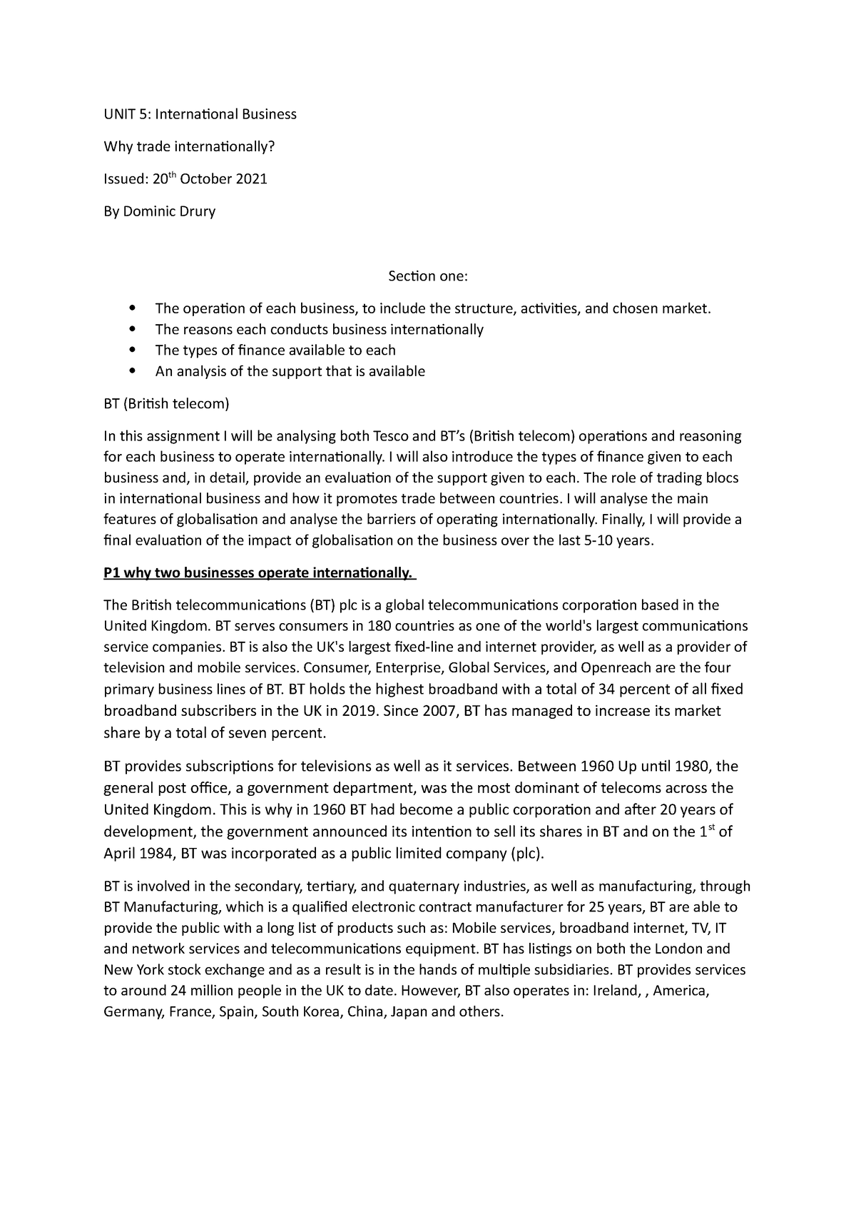 unit 5 assignment 1 why trade internationally