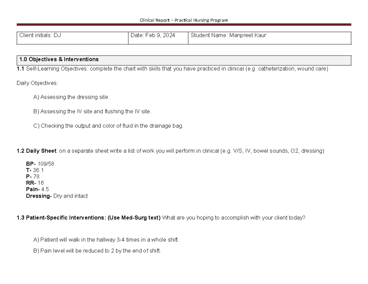 Manpreet CR-3 - clinical report - Client initials: DJ Date: Feb 9, 2024 ...