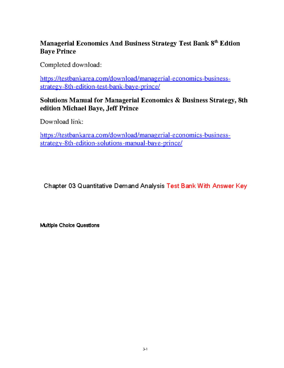 Chapter 003- Managerial Economics And Business Strategy - Managerial ...