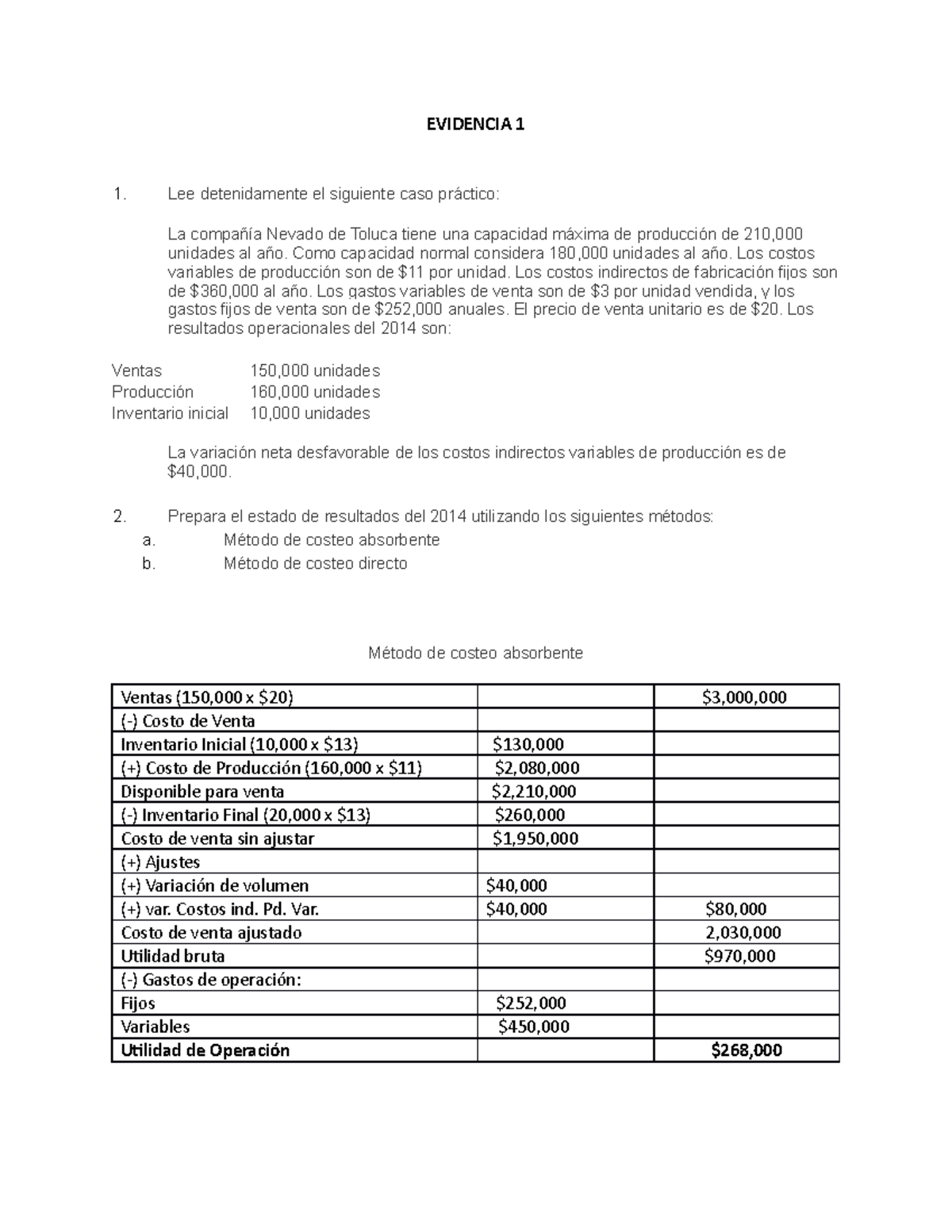 Evidencia 1 Contabilidad Administrativa - EVIDENCIA 1 Lee Detenidamente ...