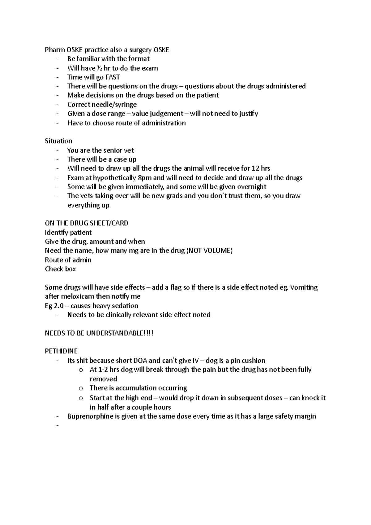 Pharm OSKE practice - OSKE notes - Pharm OSKE practice also a surgery ...