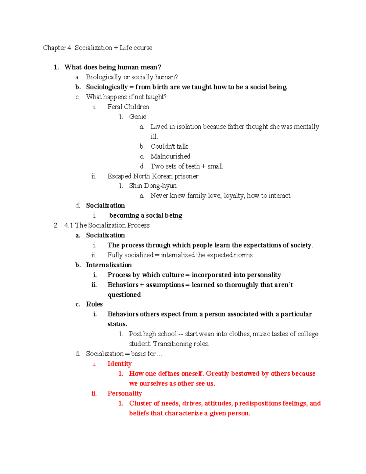 Chapter 4 Socialization and Life Course Intro to Sociology - Chapter 4 ...