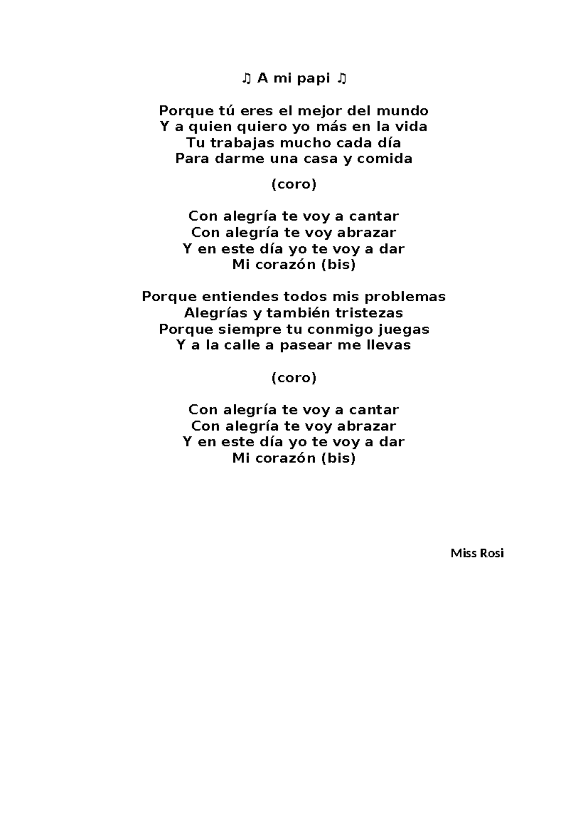 A MI PAPI Sesion - ♫ A mi papi ♫ Porque tú eres el mejor del mundo Y a ...