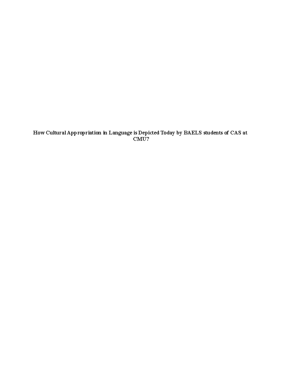 Research - How Cultural Appropriation in Language is Depicted Today by ...