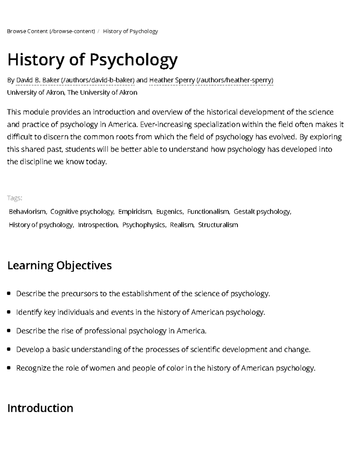 History Of Psychology Noba - Browse Content (/browse-content)/ History ...