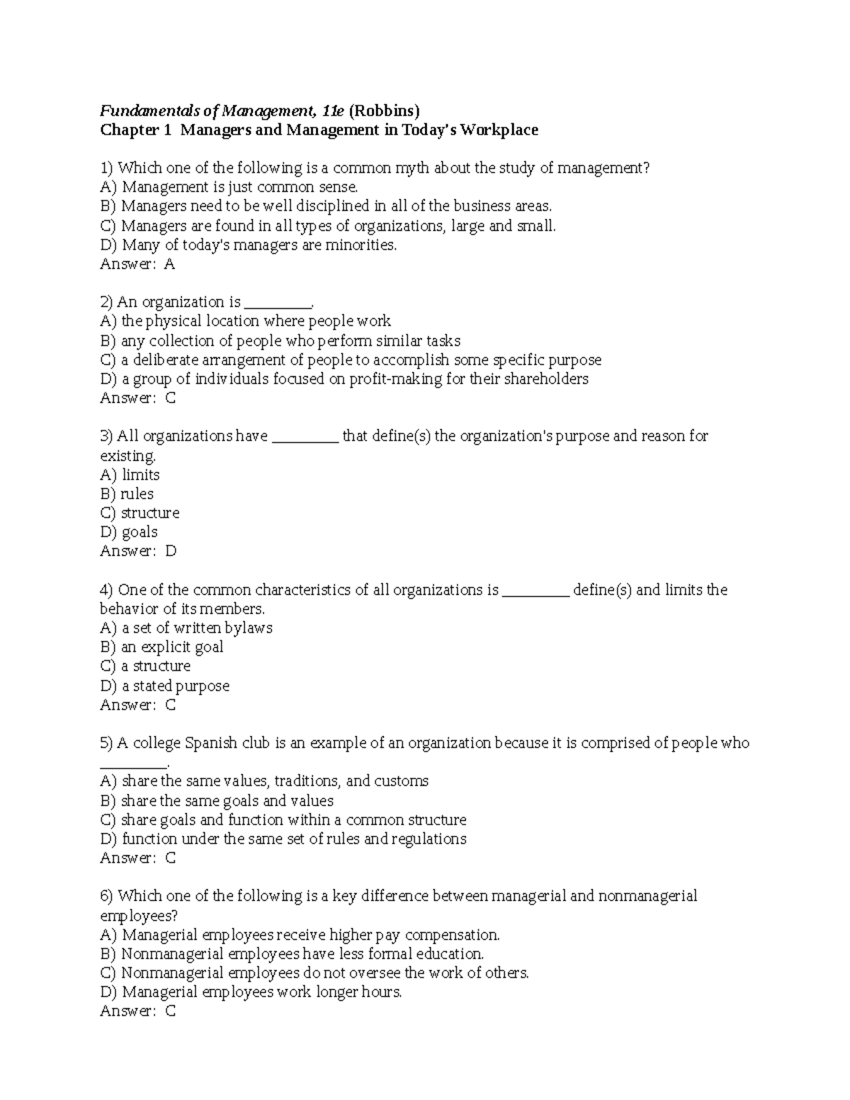 2 - Need Exercises Foe Exams. - Fundamentals Of Management, 11e ...