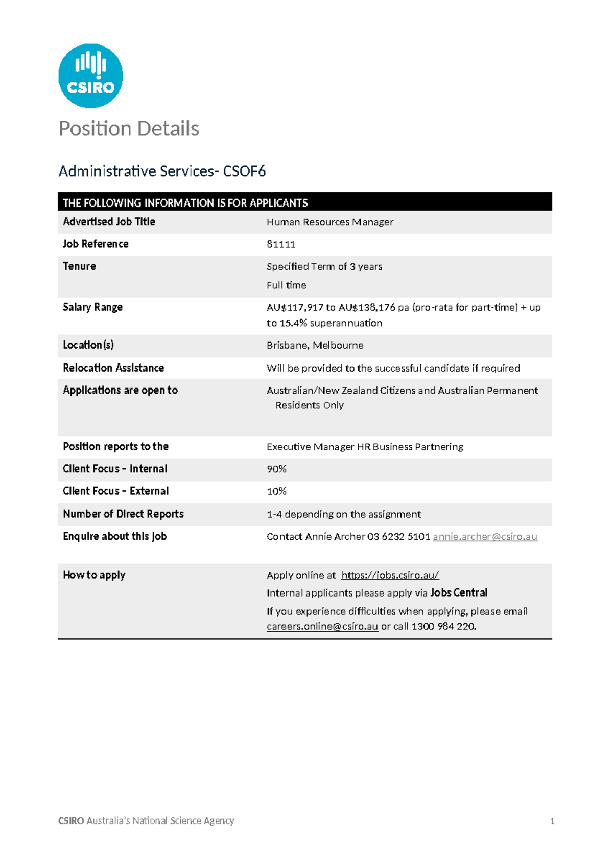 81111 HR Manager 2021 CSOF6 PD - Position Details Administrative ...